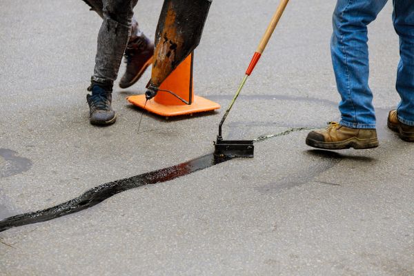 Parking Lot Crack Sealing in Janesville